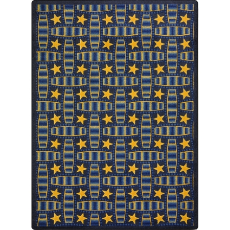 1663b-04 Any Day Matinee Marquee Star Rectangle Theater Area Rugs, 04 Blue - 3 Ft. 10 In. X 5 Ft. 4 In.