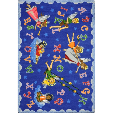 1650c Kid Essentials Angel Alphabet Rectangle Inspirational Area Rugs, Multi Color - 5 Ft. 4 In. X 7 Ft. 8 In.