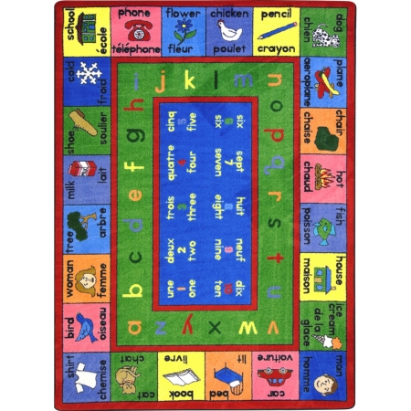 1427c Kid Essentials Lengualink Language & Literacy Rectangle Rugs, Multi Color - 5 Ft. 4 In. X 7 Ft. 8 In.