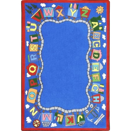 1429c-01 Kid Essentials Reading Train Language & Literacy Rectangle Rugs, 01 Multi Color - 5 Ft. 4 In. X 7 Ft. 8 In.