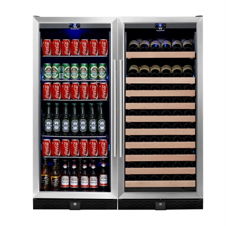 Kings Bottle Kbu-100combo-bw2 300 Cans & 98 Bottles Beverage & Wine Combo Refrigerator