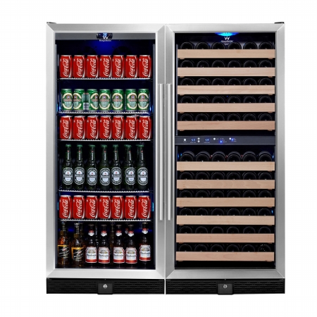 Kings Bottle Kbu-100combo-bw3 300 Cans & 106 Bottles Beverage & Wine Combo Refrigerator