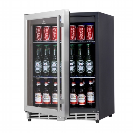 Kings Bottle Kbu-50b-ss-lhh 160 Cans Beverage Cooler, Glass Door With Stainless Trim
