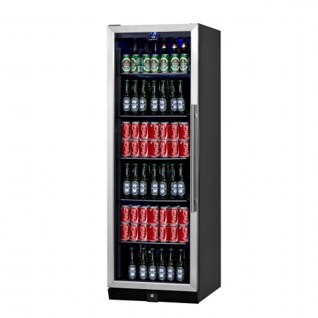 Kings Bottle Kbu-170b-ss-lhh 450 Cans Beverage Cooler, Stainless Steel With Glass Door
