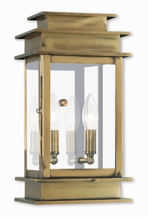 2014-01 Antique Brass Wall Lantern, 14 X 7.5 In.
