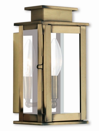 20191-01 Antique Brass Wall Lantern, 9 X 4.75 In.