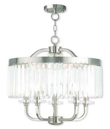 50574-28 Hand Applied Winter Gold Convertible Mini Chandelier & Ceiling Mount Light, 13.5 In.