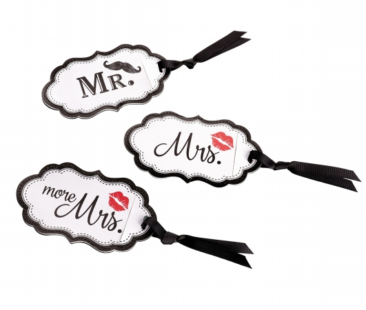 Lillianrose Tr642 Mm Mustache & Red Lips Luggage Tags