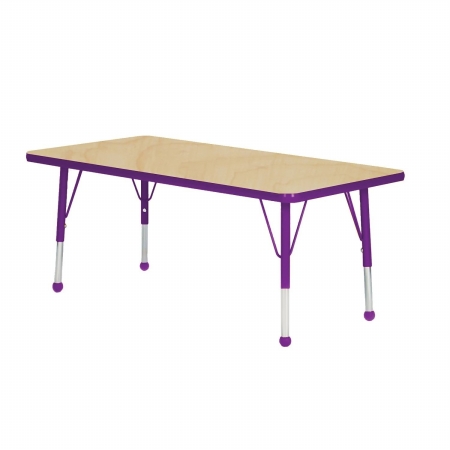 M2430gt-sb 24 X 30 In. Rectangle Activity Table With Maple Top & Graphite Edge - Standard Leg Ball Glides