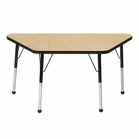 M2448tgt-sb 24 X 48 In. Trapezoid Activity Table With Maple Top & Graphite Edge - Standard Leg Ball Glides