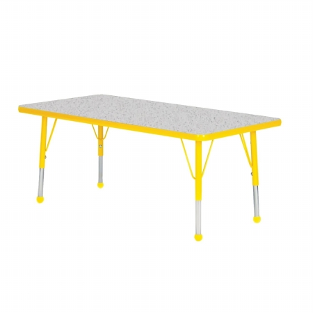 N3660gt-sb 36 X 60 In. Rectangle Activity Table With Gray Nebula & Graphite Edge - Standard Leg Ball Glides