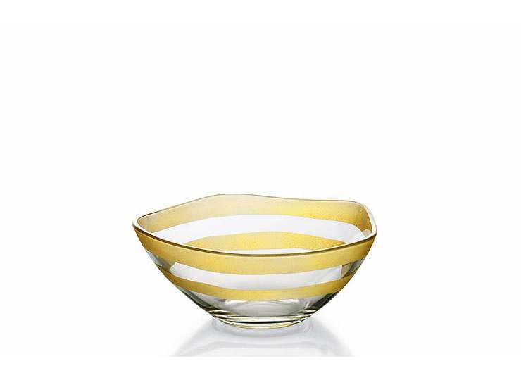 E61349-d 6.3 In. Nuvole Glass Individual Bowl Hand Painted, Ivory