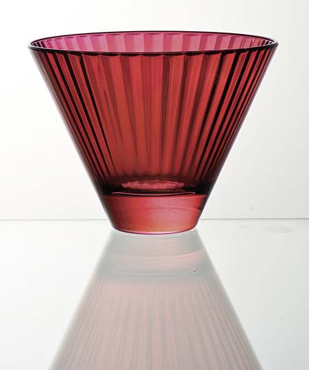 E62493-d-s6 11 Oz Dollcevita Stemless Cocktail Glass, Red - Set Of 6