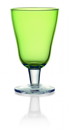 E61043-d-s6 8.6 Oz Nadia Glass Water Goblet, Green - Set Of 6
