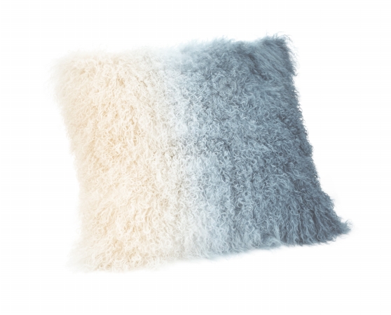 Xu-1006-50 Lamb Fur Pillow, Light Deep Blue - Spectrum - 1.5 X 22 X 22 In.