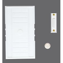 18002 Single Door Door Bell Chime Kit With Rectangular Push Button, White