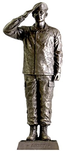 Ka304 12 In. Cold Cast Bronze Army Specialist Salute Statue