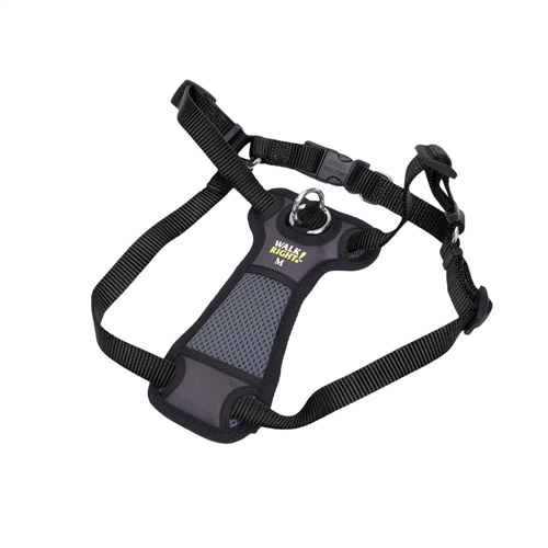 76484616815 Pet Walk Right Front Connect Count Padded Harness, Black - 20 - 30 In.