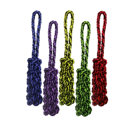 784369295160 16 In. Nuts For Knots Rope Tug With Braided Stick Toys, Assorted