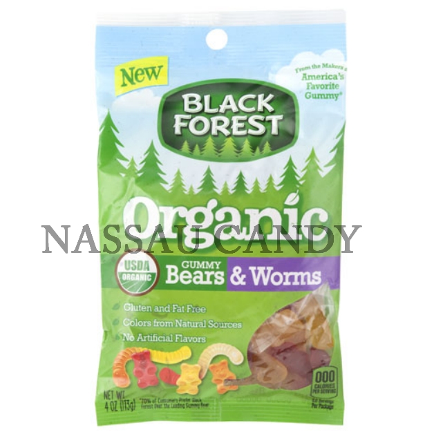 UPC 041420108136 product image for Nassau Candy 35174 4 oz Black Forest Organic Gummy Bear & Worms Candy - Pack of  | upcitemdb.com