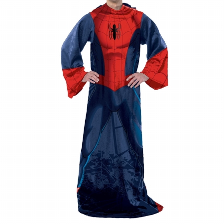 1spd-02400-0002-ret Spider - Man - Spider Up Comfy Throw Blanket With Sleeves, 46 X 71 In.