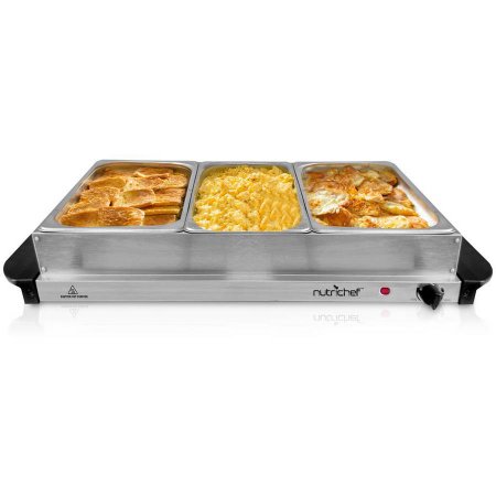 Pkbfwm33 Food Warming Tray Buffet Server & Hot Plate Warmer, Silver