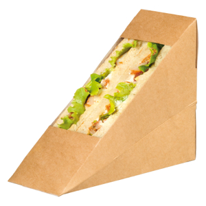 209kck5212 Kraft Sandwich Wedge Box With Window - 4.84 X 2.05 X 4.84 In.