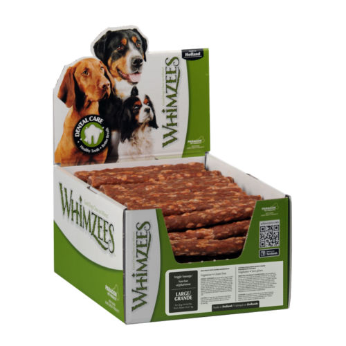 154030 7.1 Lbs Whimzees Veggie Sausage Large Vegetarian Dog Chews