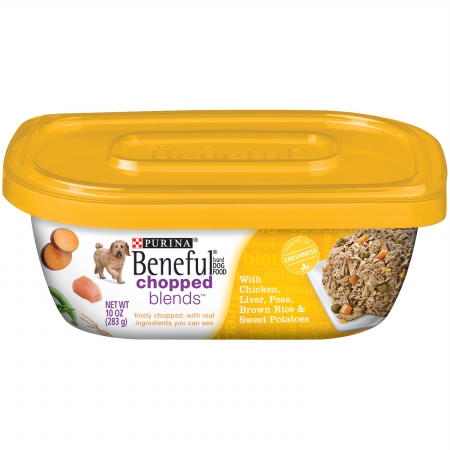 178094 10 Oz Beneful Wet Chopped Blends With Chicken Liver Peas Brown Rice & Sweet Potatoes Dog Food, Case Of 8