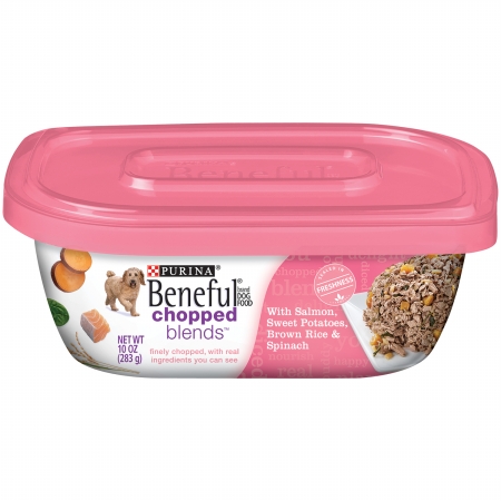 178095 10 Oz Beneful Wet Chopped Blends With Salmon Sweet Potatoes Brown Rice & Spinach Dog Food, Case Of 8