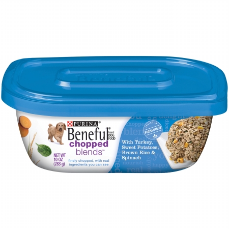 178096 10 Oz Beneful Chopped Blends Dog Food With Turkey, Sweet Potatoes, Brown Rice & Spinach, Case Of 8