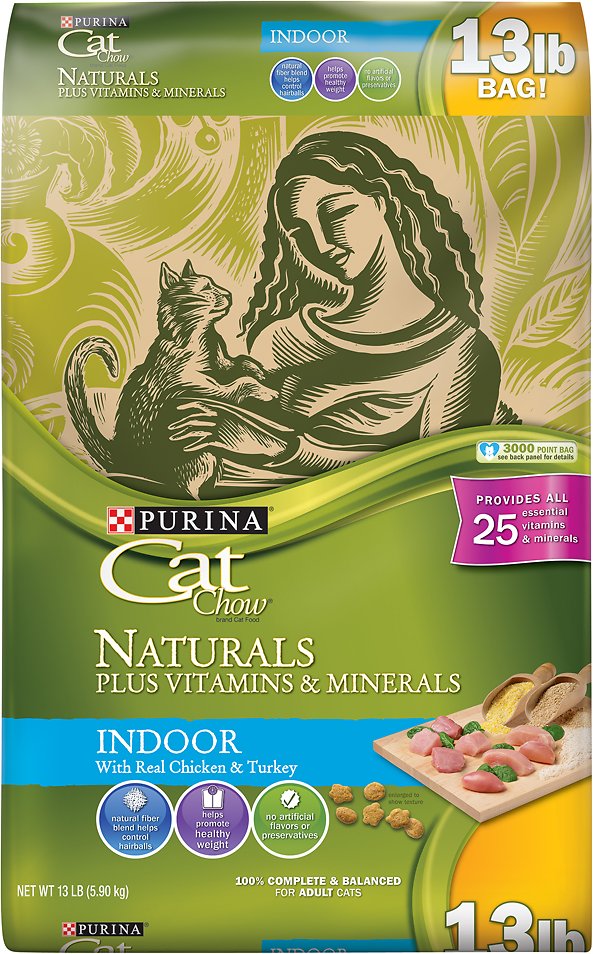 178121 13 Lbs Cat Chow Naturals Indoor With Real Chicken & Turkey Dry Cat Food