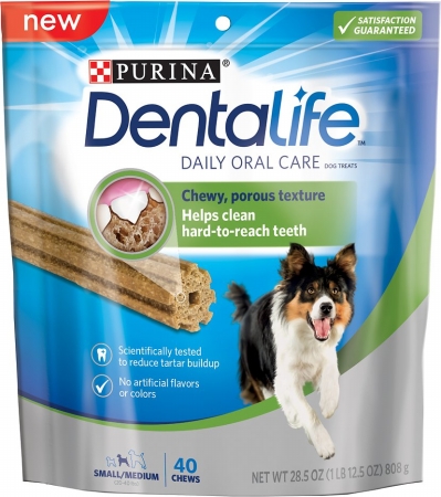 178281 Dentalife Daily Oral Care Small & Medium Dental Dog Treats, Case Of 4 - 40 Count