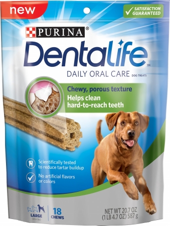 178282 Dentalife Daily Oral Care Large Dental Dog Treats, Case Of 4 - 18 Count