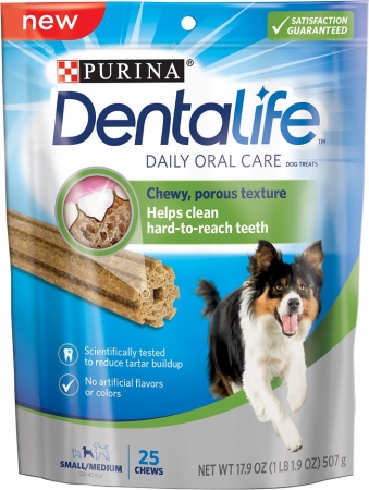 178284 Daily Oral Care Small & Medium Dental Dog Treats, Case Of 4 - 25 Count