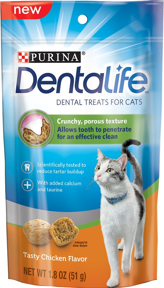 178286 1.8 Oz Dentalife Tasty Chicken Flavor Dental Treats For Cats, Case Of 10