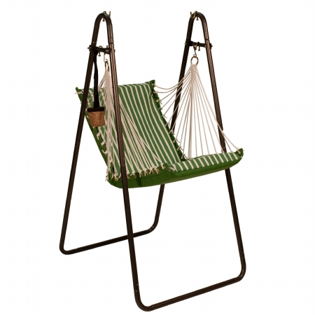 1525s190186br Sunbrella Hanging Chair With Stand Set, Green - Emerald