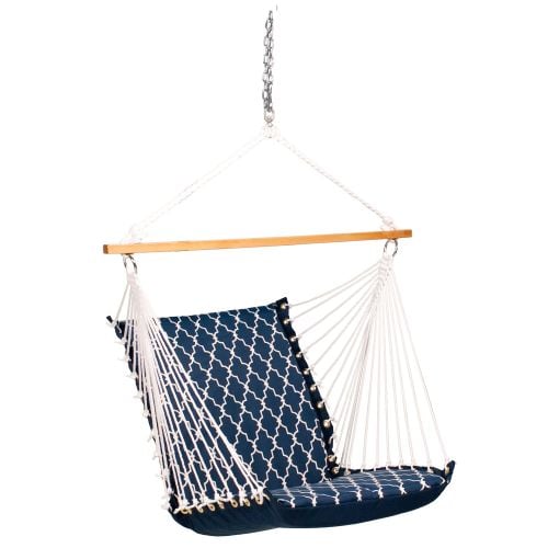 1500193197 Deluxe Soft Comfort Hanging Chair, Blue - Garden Gate & Arbor Blue