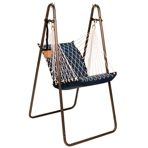 1525193197br Hanging Chair With Stand Set, Blue -garden Gate & Arbor Blue