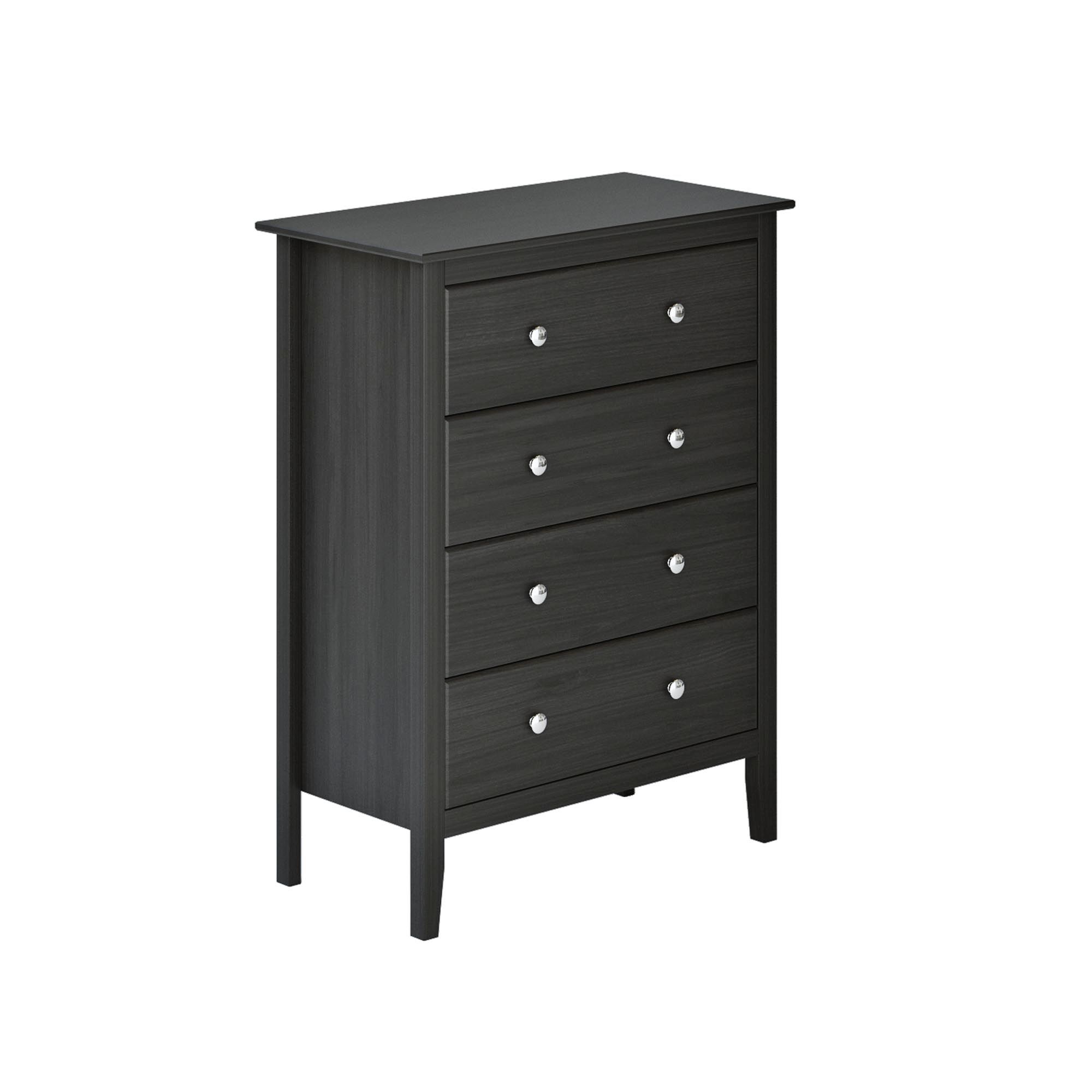 Solid Wood Easy Pieces 3 Drawer End Table/nightstand - Black