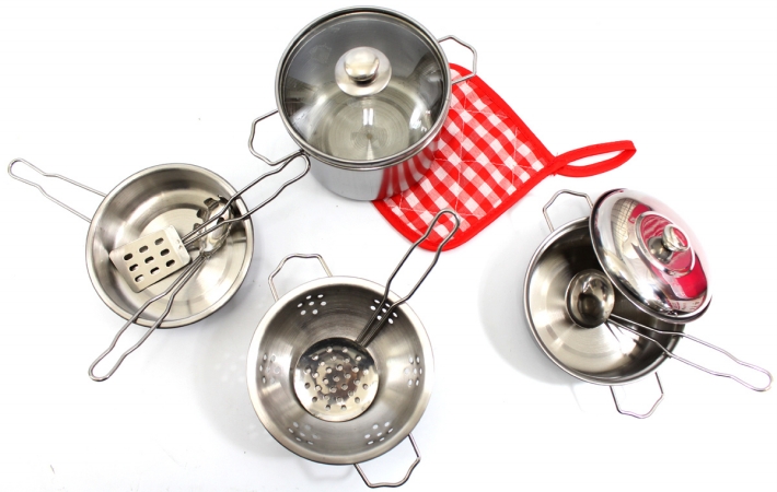 Kitchen Cookware Metal Pots & Pans Playset, 22 X 16 X 18 In.