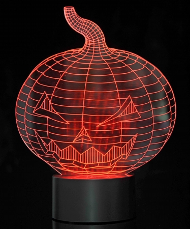 T Tg2814 Optical Illusion 3d Pumpkin Jack-o-lantern Light