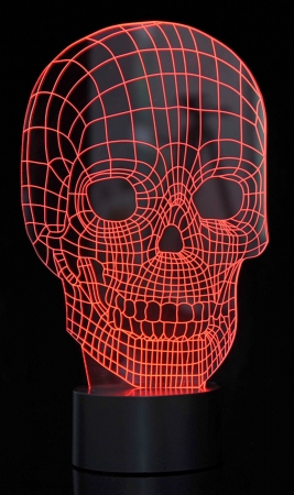 T Optical Illusion 3d Skull Light