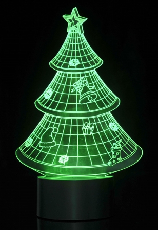T Optical Illusion 3d Christmas Tree Lighting