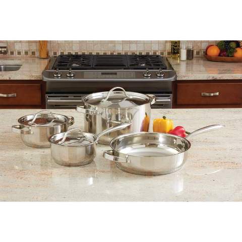 Ever Clad 7 Piece Heavy Duty Stainless Steel Cookware Set