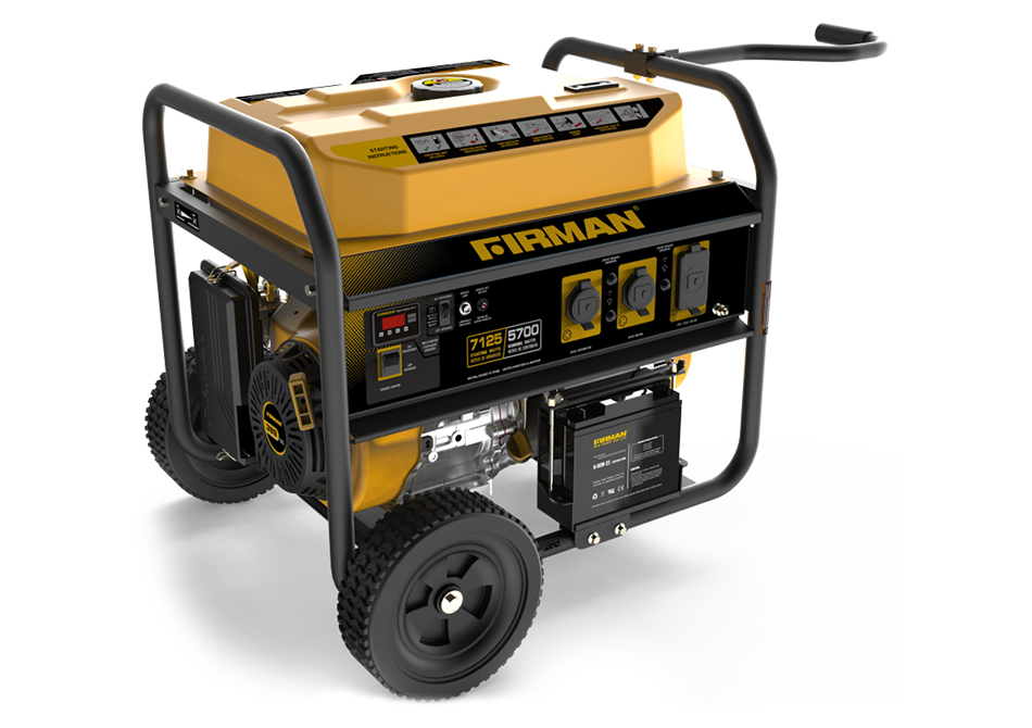 Gas Powered 5700-7100 Watts Portable Generator With Wheel Kit