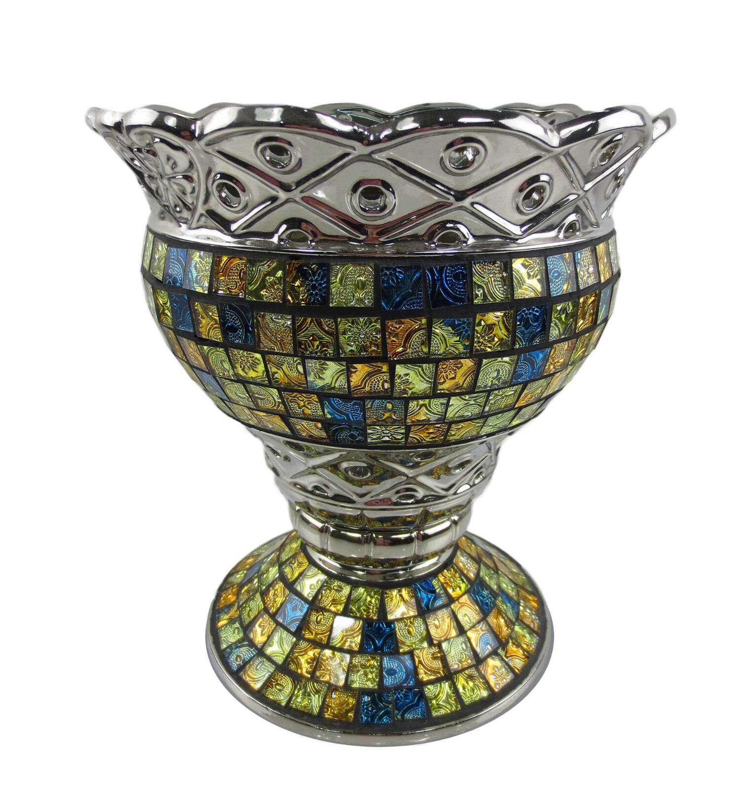 Dmcv001 Tall Decorative Ceramic & Glass Vase - 10 X 10 X 11.25 In.