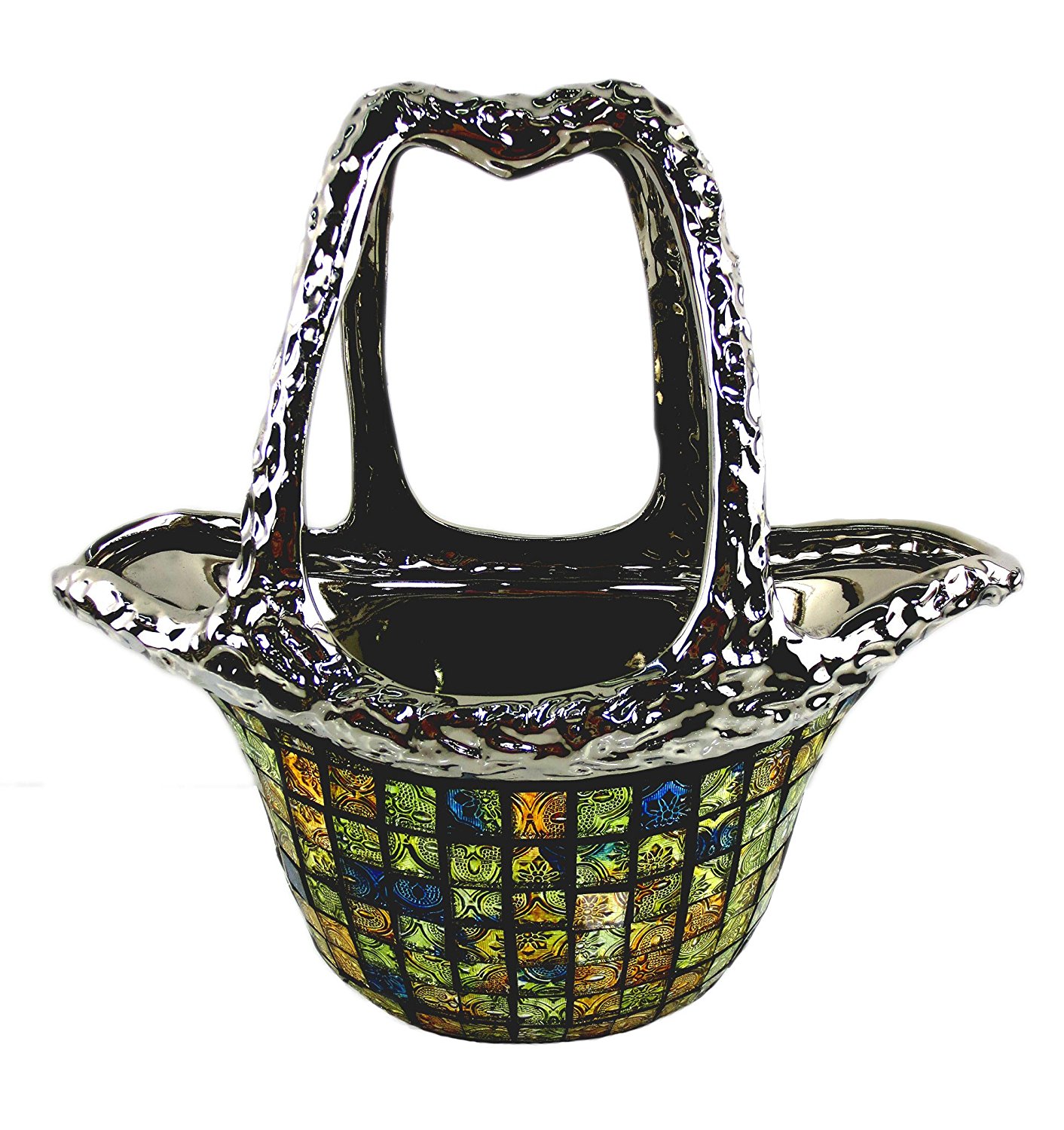 Dmcv005 Decorative Ceramic & Glass Flower Vase Purse Bag - 12.5 X 6.5 X 12 In.