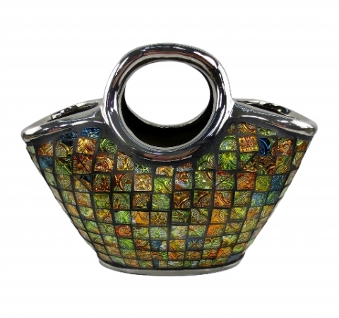 UPC 654204000061 product image for Purse Decorative Ceramic & Glass Flower Vase - 7.5 x 4 x 13.25 in. | upcitemdb.com