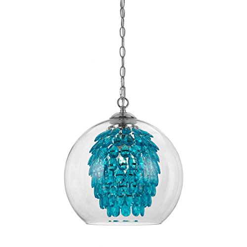 9102-1h Metal-crystal Glass Glitzy Chandelier - Turquoise
